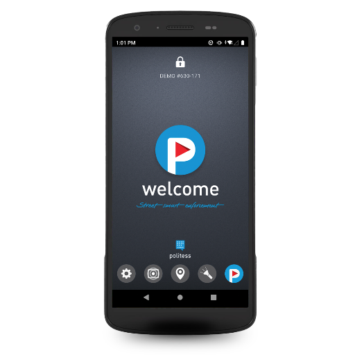 Zebra TC27 mobile device with Politess Welcome home screen